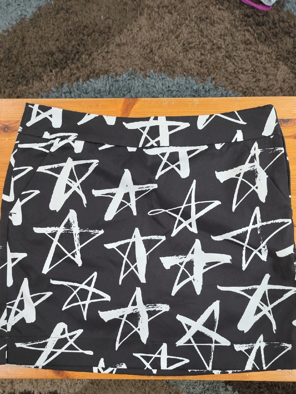 Loudmouth Black and White Star Print Women's Golf Skirt/Skort